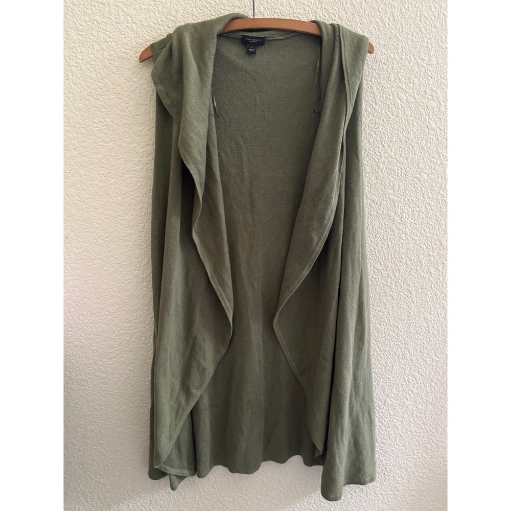 Ann Taylor Factory Green Sleeveless Cardigan Women’s Size Large
